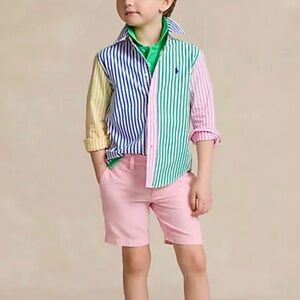 Polo Ralph Lauren Boy’s Striped Poplin Shirt and Linen Short Set